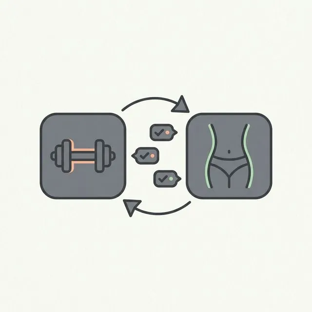 Abstract vector illustration showing integration between fitness apps
