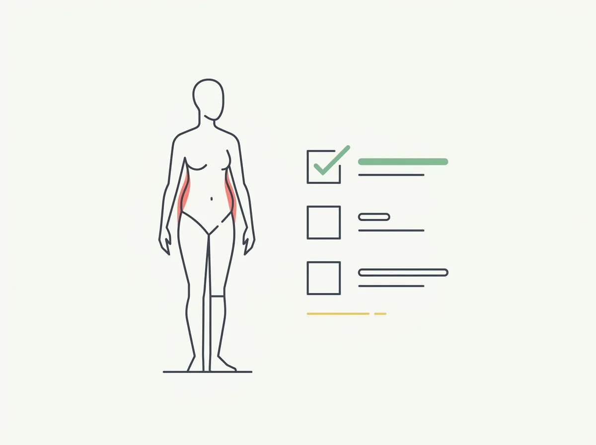 A fast skinny-fat test — seven yes/no checks you can score in under a minute, what your score means, and the recomp fix if you land in the classic pattern.