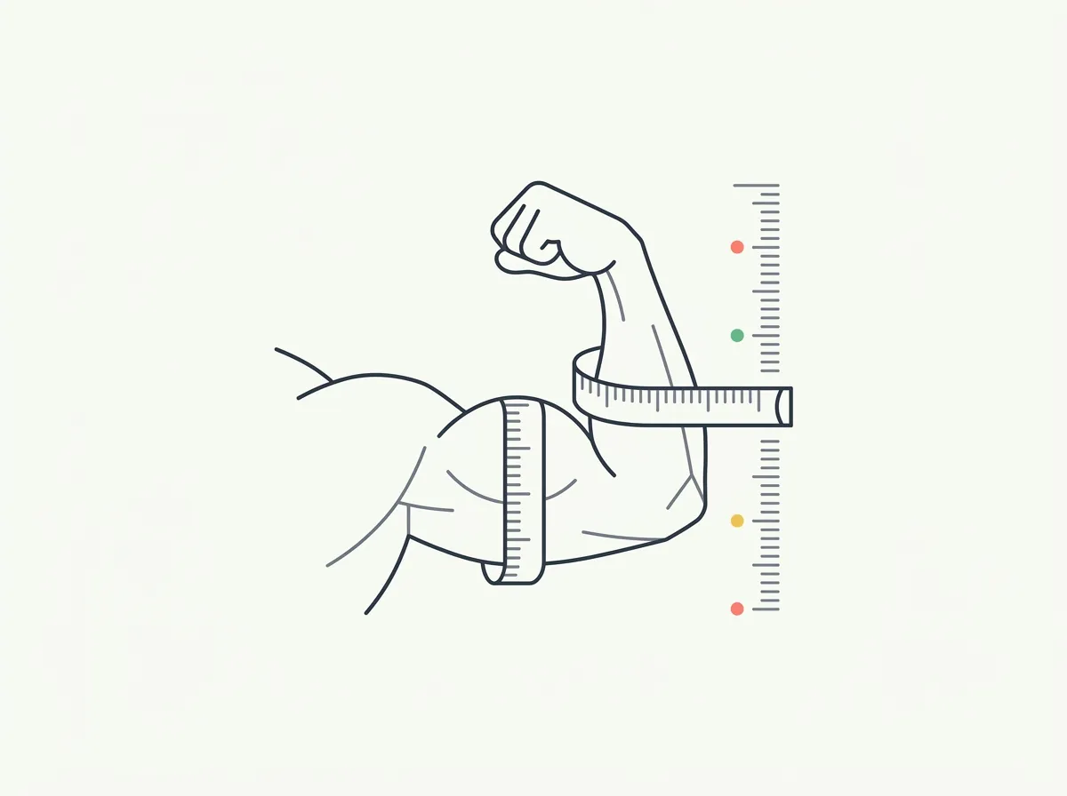 The average bicep size for men, a realistic size chart by height and training level, whether 15-inch arms are big, and how to measure your arms correctly.