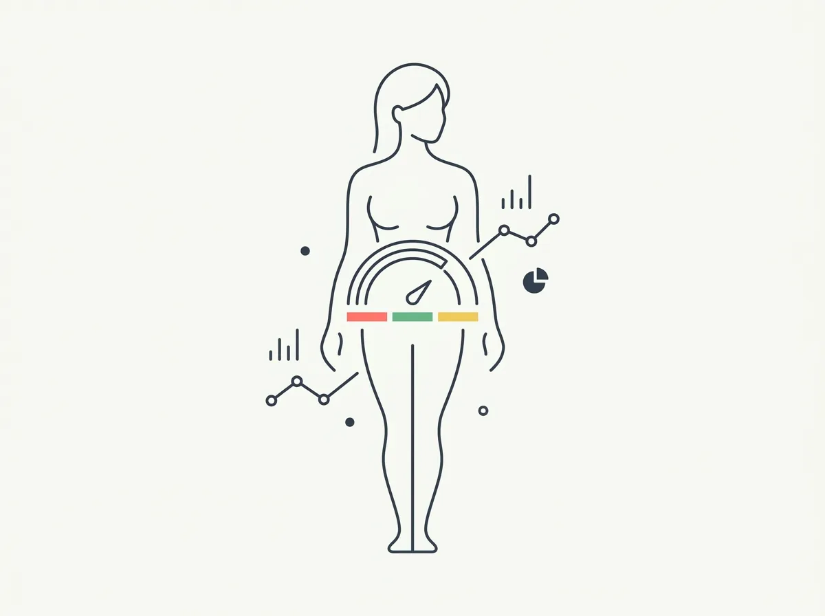 The average body fat percentage for women, the category chart from athletic to obese, why women's numbers run higher than men's, and what 22%, 27%, and 32% actually look like.