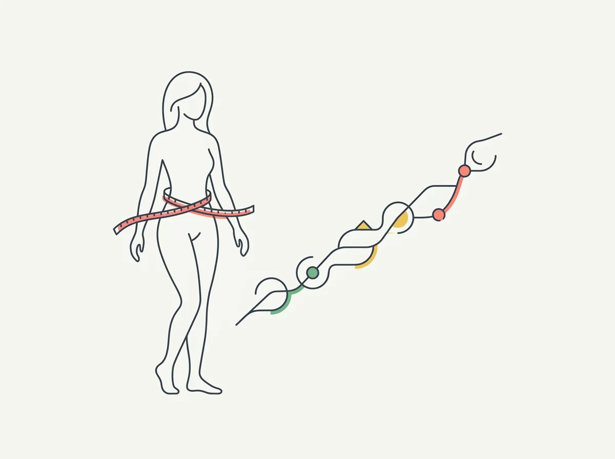 The average female waist size by age, the 35-inch health threshold, why your clothing size hides your real waist, and how to measure at the navel correctly.