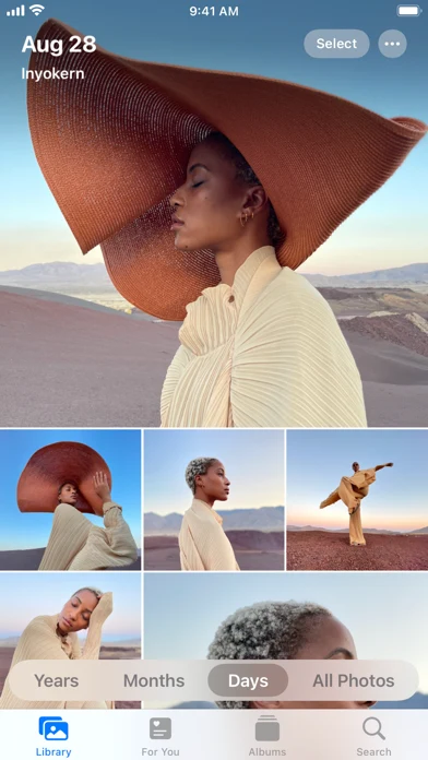 Apple Photos organizes a dated photo library into browsable collections.