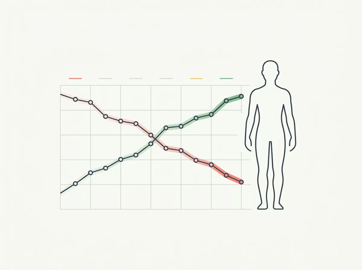 The scale lies during recomp because muscle and fat both move. Here's the honest tracker stack — what to measure, how often, and how to know your fat loss and muscle gain are actually happening at the same time.