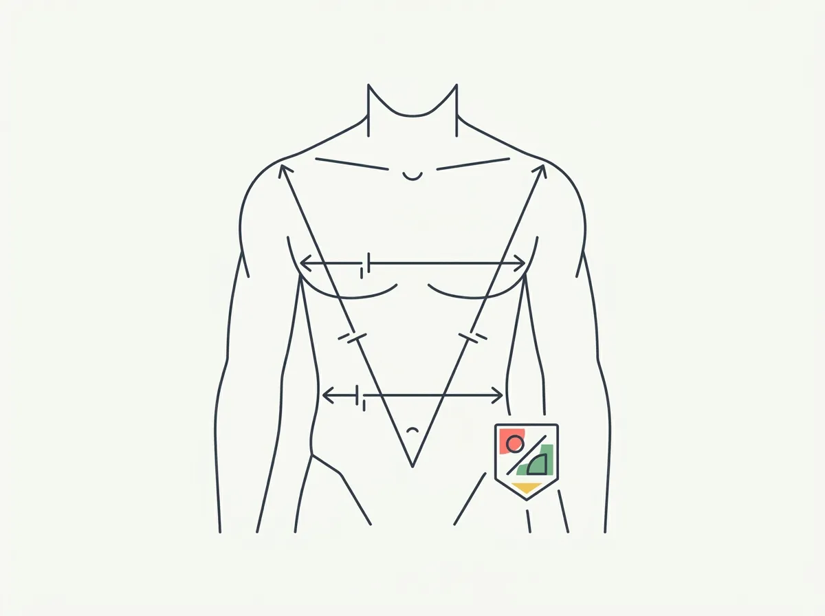 The ideal chest-to-waist ratio, how it differs from the shoulder version, a worked table of chest targets by waist size, and the two levers that actually move it.