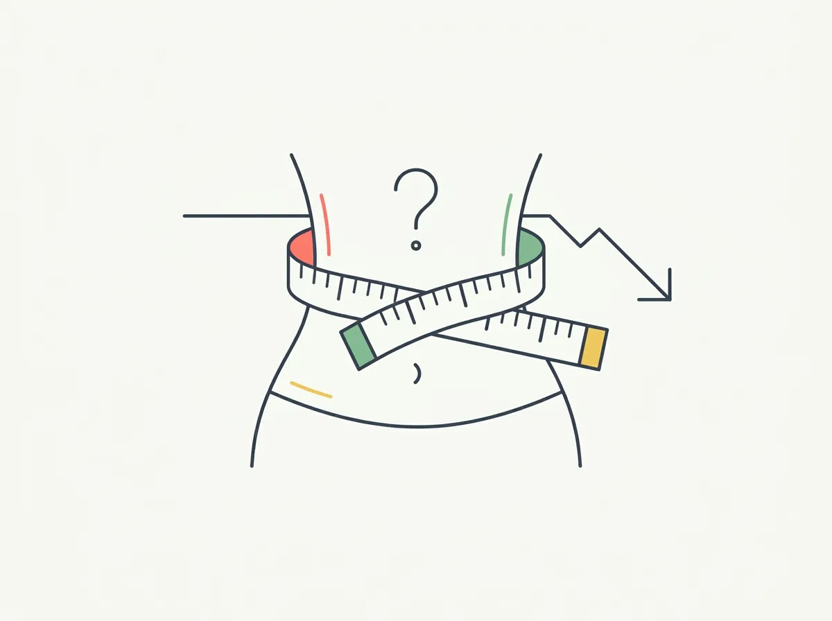 Why your waist isn't shrinking even as the scale drops — fat distribution order, measurement noise, tracking drift, recomp, lag time, and posture — plus the fix.
