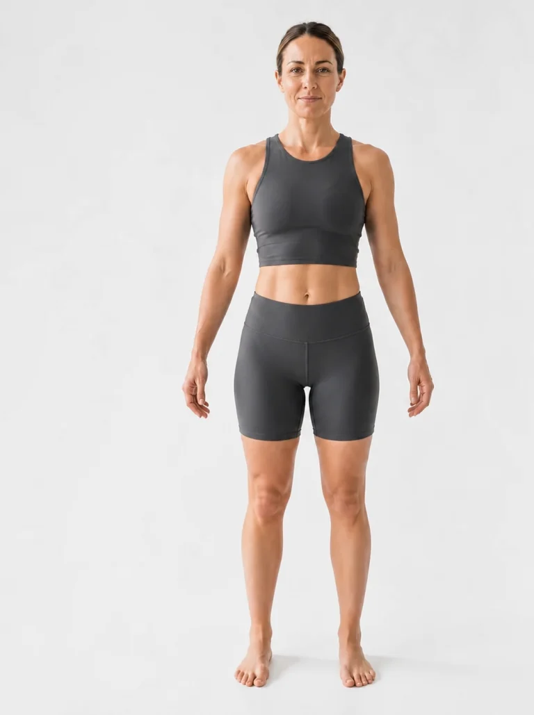 19 percent female body composition, front view