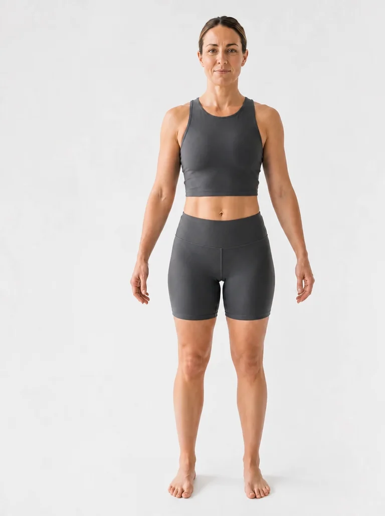21 percent female body composition, front view