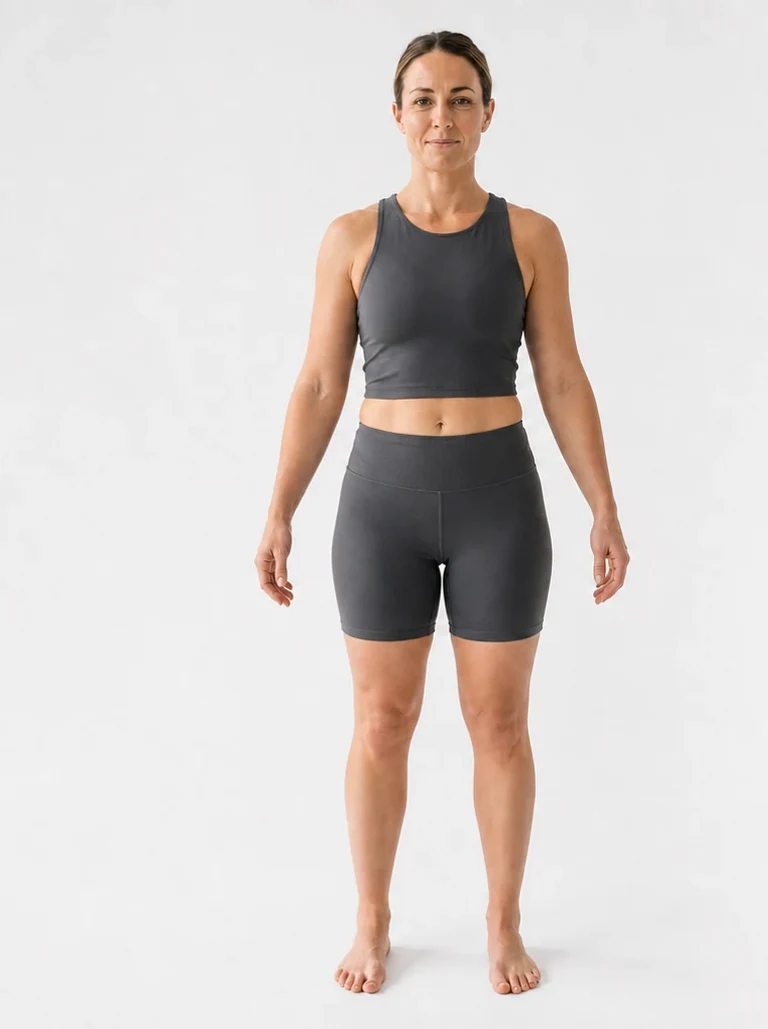 22 percent female body composition, front view
