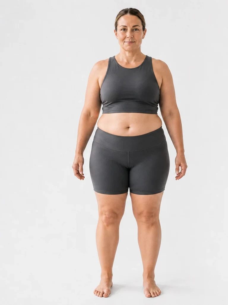 30 percent female body composition, front view