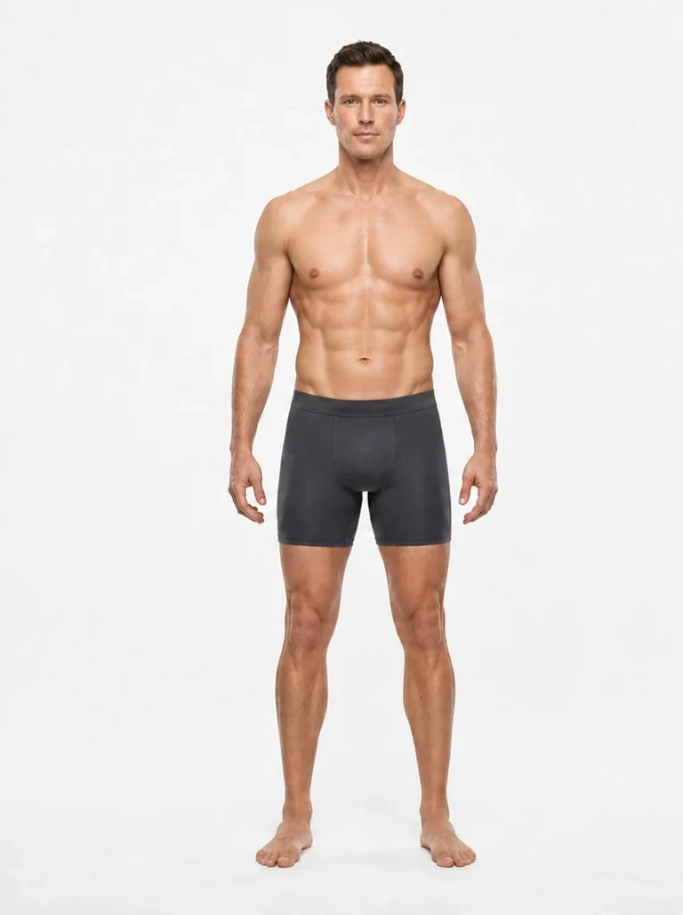 10 percent male body composition, front view