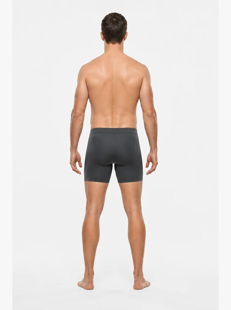 13 percent male body composition, back view