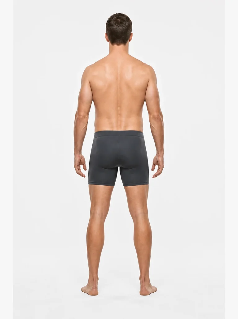 14 percent male body composition, back view