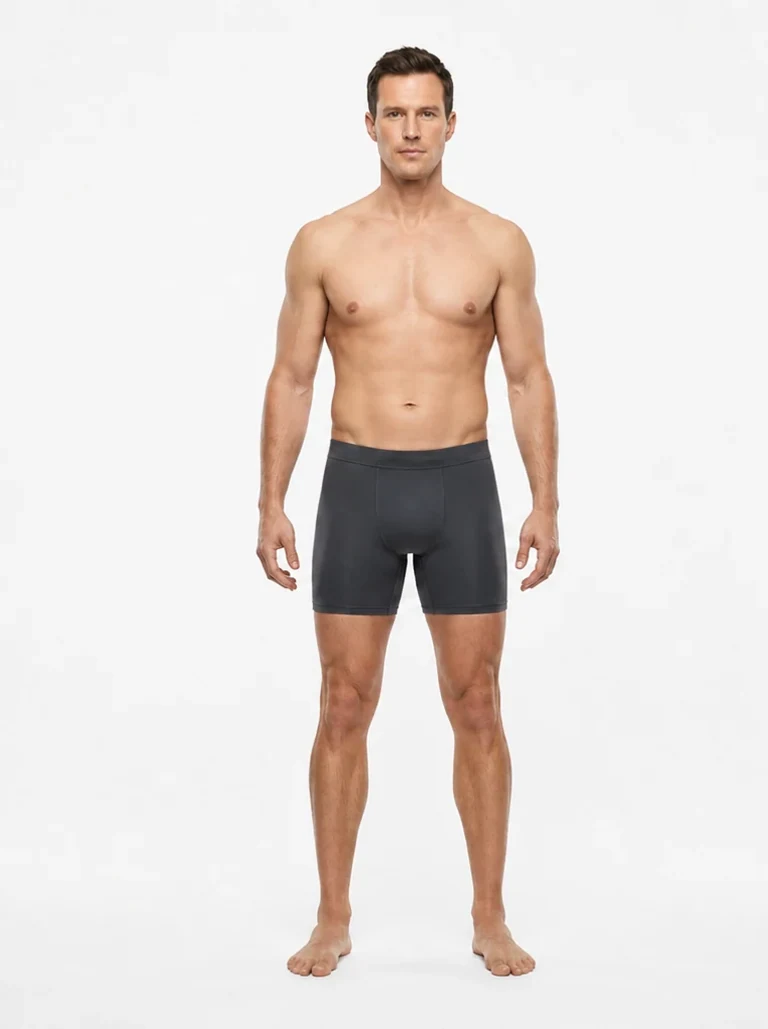 15 percent male body composition, front view