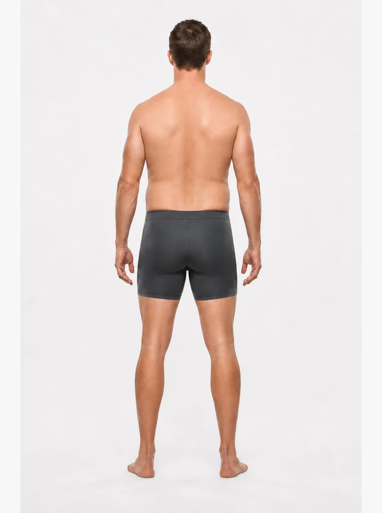 22 percent male body composition, back view