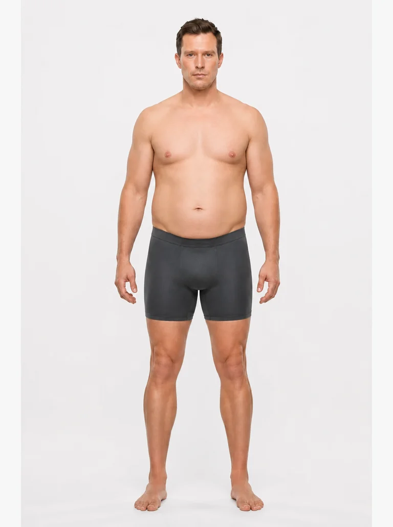 27 percent male body composition, front view