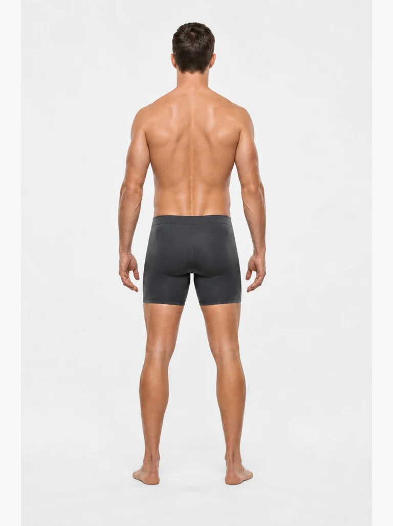 9 percent male body composition, back view
